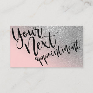 Blush Pink Silver Glitzer Gradient Typografie Terminkarte