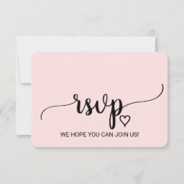 Blush Pink Simple Calligraphy Wedding Website UAWG RSVP Karte
