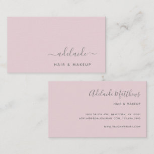 Blush Pink Simple Chair Stylist Makeup Artist Visitenkarte