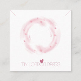 BLUSH PINK STAR CIRCLE NECKLACE BRACELET DISPLAY QUADRATISCHE VISITENKARTE