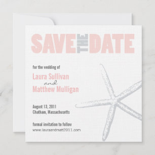 Blush Pink Starfish Hochzeit Speichern Sie das Dat Save The Date