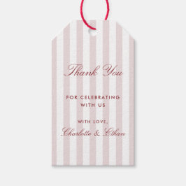 Blush Pink Striped Wedding Danke, dass Sie das Ges Geschenkanhänger