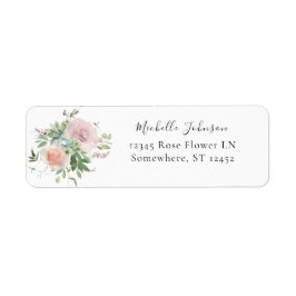 Blush Pink & Succulous Floral Rücksendeadresse Eti
