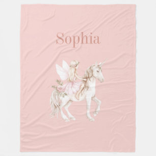 Blush Pink Süße Feenflügel Kleid Einhorn Fleecedecke