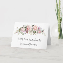 Blush Pink Sweetheart Rose Hochzeit Vielen Dank Feiertagskarte