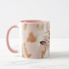Blush Pink Tan Southwest Cowgirl Cowhide Hat Tasse