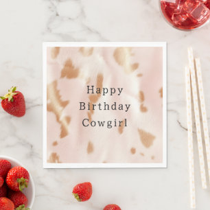 Blush Pink Tan Südwest Imitats Cowgirl Cowhide Serviette