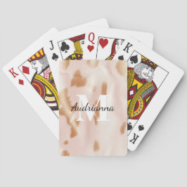 Blush Pink Tan Südwest Imitats Cowhide Cowgirl Spielkarten