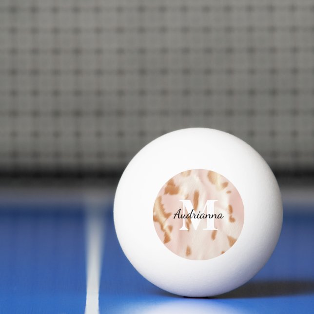 Blush Pink Tan Südwest Imitats Cowhide Cowgirl Tischtennisball (Netto)