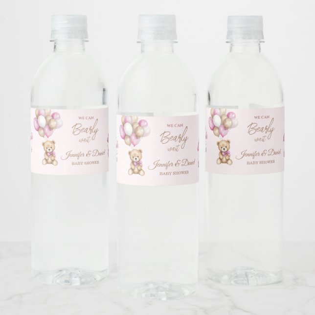 Blush Pink Teddy Girl Babydusche (Flaschen)
