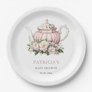 Blush Pink Tee Party Girl Babydusche Pappteller