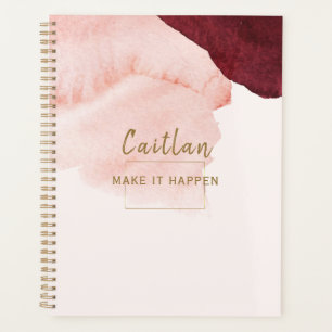 Blush Pink Terra Cotta Abstrakt Mit Monogramm Planer