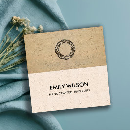 BLUSH PINK TERRACOTTA TEXTURE LOGO QR CODE QUADRATISCHE VISITENKARTE