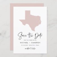 Blush Pink Texas Map Modernes Minimalistisches Skr
