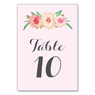 Blush Pink Tischnummer Cards