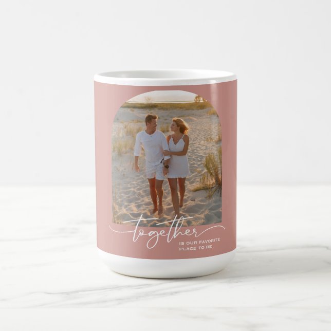 Blush Pink Together Typography Couple Valentine Kaffeetasse (Mittel)