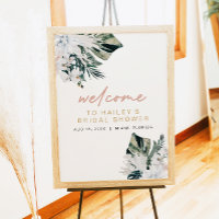 Blush Pink Tropical Palm Pampas Brautparty Post