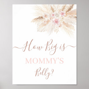 Blush pink Tropical Wie groß ist Mommy's Bauch-Zei Poster