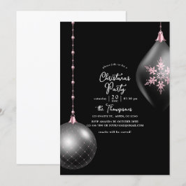 Blush Pink und Black Christmas Party Einladung