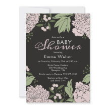Blush Pink und Black Peonies Baby Dusche