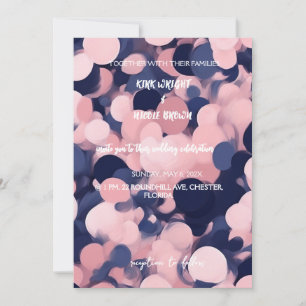 BLUSH PINK UND BLAUE WEDING INVITATIONSKARTE EINLADUNG