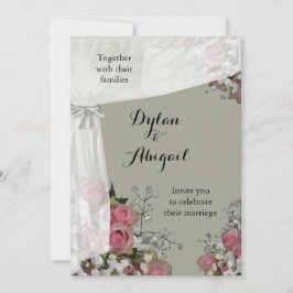 Blush Pink und Dusty Sage Green Wedding Einladung