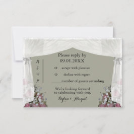Blush Pink und Dusty Sage Wedding RSVP Einladung