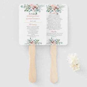 Blush Pink und Elfenbein Poppy Peony Floral Progra Fächer