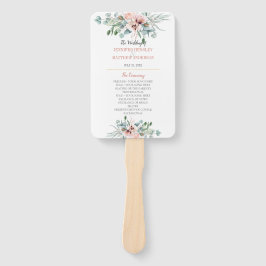 Blush Pink und Elfenbein Poppy Peony Floral Progra Fächer