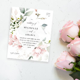Blush Pink und Eukalyptus Floral Wedding Flyer