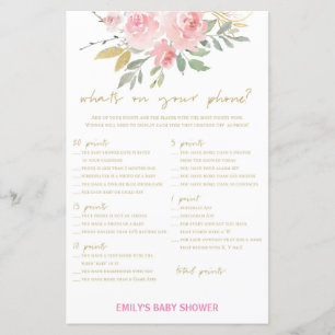 Blush Pink und Gold Baby Duschgame DRUCKT