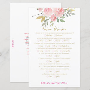 Blush Pink und Gold Baby Duschgame DRUCKT