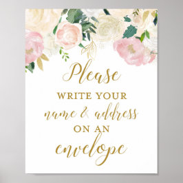 Blush Pink und Gold-Brautparty-Zeichen Poster