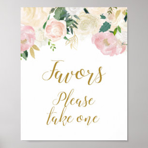 Blush Pink und Gold-Brautparty-Zeichen Poster