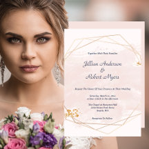 Blush Pink und Gold Einladung zur Hochzeit