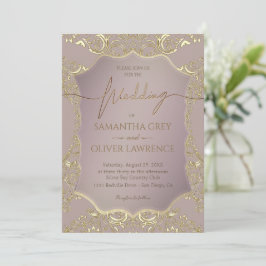 Blush Pink und Gold Einladung zur Hochzeit