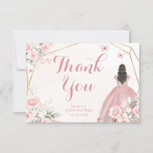 Blush Pink und Gold Floral Quinceanera