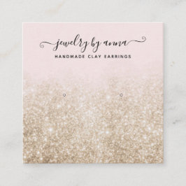 Blush Pink und Gold Glitzer Oost Stuhldisplay Quadratische Visitenkarte