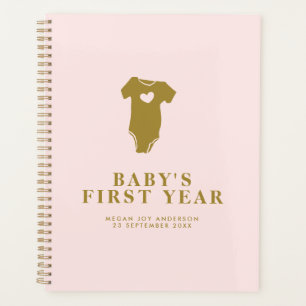 Blush Pink und Gold im ersten Jahr des Babys Planer