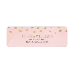 Blush Pink und Gold Luxus Abschluss Labels