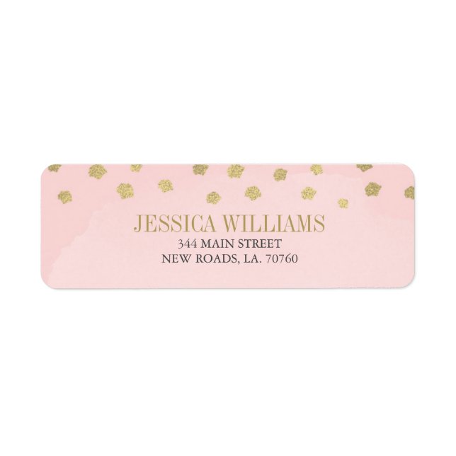 Blush Pink und Gold Luxus Abschluss Labels (Vorne)