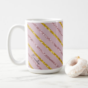 Blush Pink und Gold - personalisierte Umarmung Kaffeetasse
