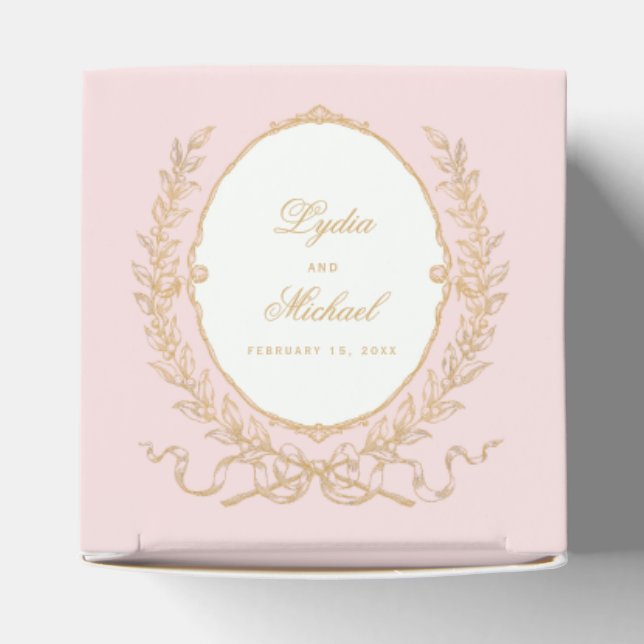 Blush Pink und Gold Wedding Swag Envelope Geschenkschachtel (Oben)