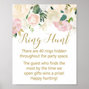 Blush Pink und Goldene Brautparty-Schild Poster