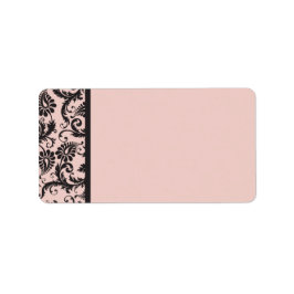 Blush Pink und Grau Damask Adressenblank Adressaufkleber