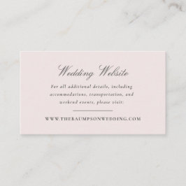 Blush Pink und Grau Vintag Elegante Blumenwebsite Begleitkarte