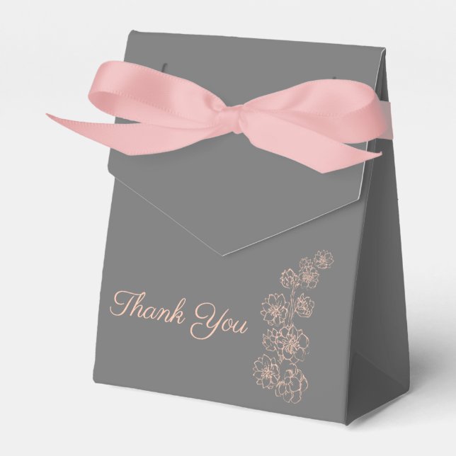 Blush Pink und Gray Wedding Geschenkschachtel (Vorderseite)
