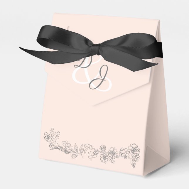 Blush Pink und Gray Wedding Geschenkschachtel (Vorderseite)