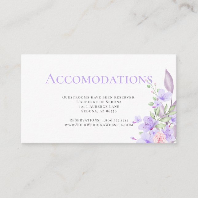 Blush Pink und Lavender Floral Spring Bouquet Begleitkarte (Vorderseite)