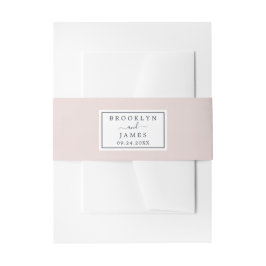 Blush Pink und Navy Wedding Einladung Bauchband Einladungsbanderole
